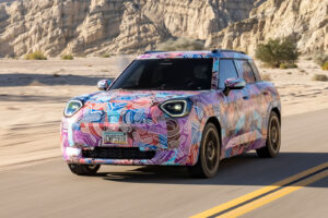 mini aceman camouflaged front quarter driving