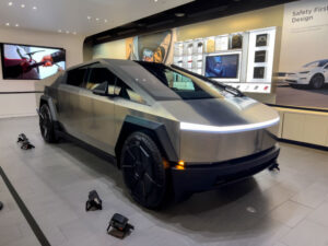 2024 Tesla Cybertruck in a showroom 1 800x600