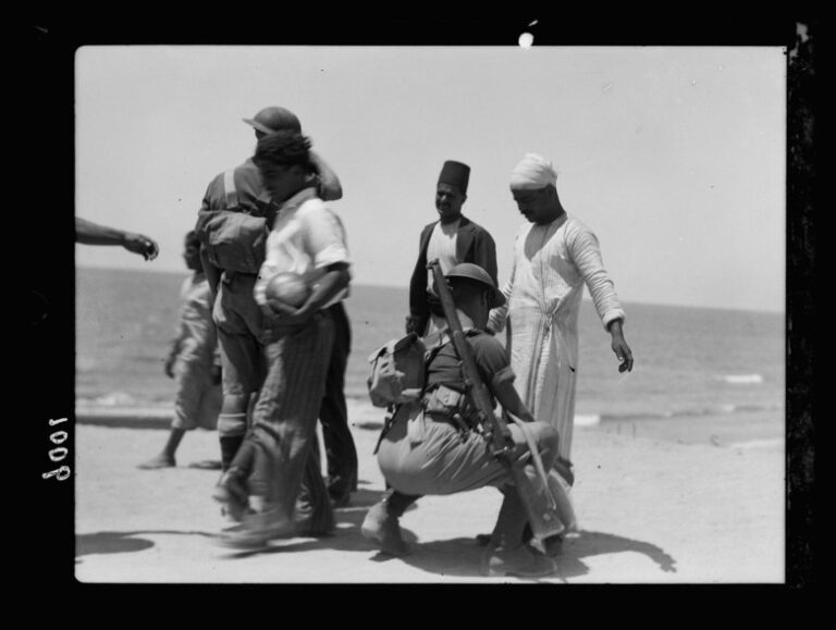 Palestine disturbances during summer 1936. Jaffa. Summer 1936. Inhabitants searched for arms 1200x904