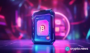 crypto news hologram crypto wallet with control panel epic blockchain system background bright tones low poly style03