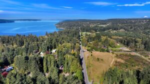 aerial view of land for sale near ocean