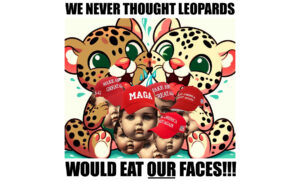 leopards eating faces bluegal composite