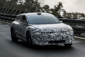 audi e5 sportback camo front quarter tracking