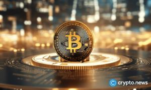 crypto news Bitcoin Core Developer blockchain and artificial intelligence golden and white colors blurry background v5.2 1